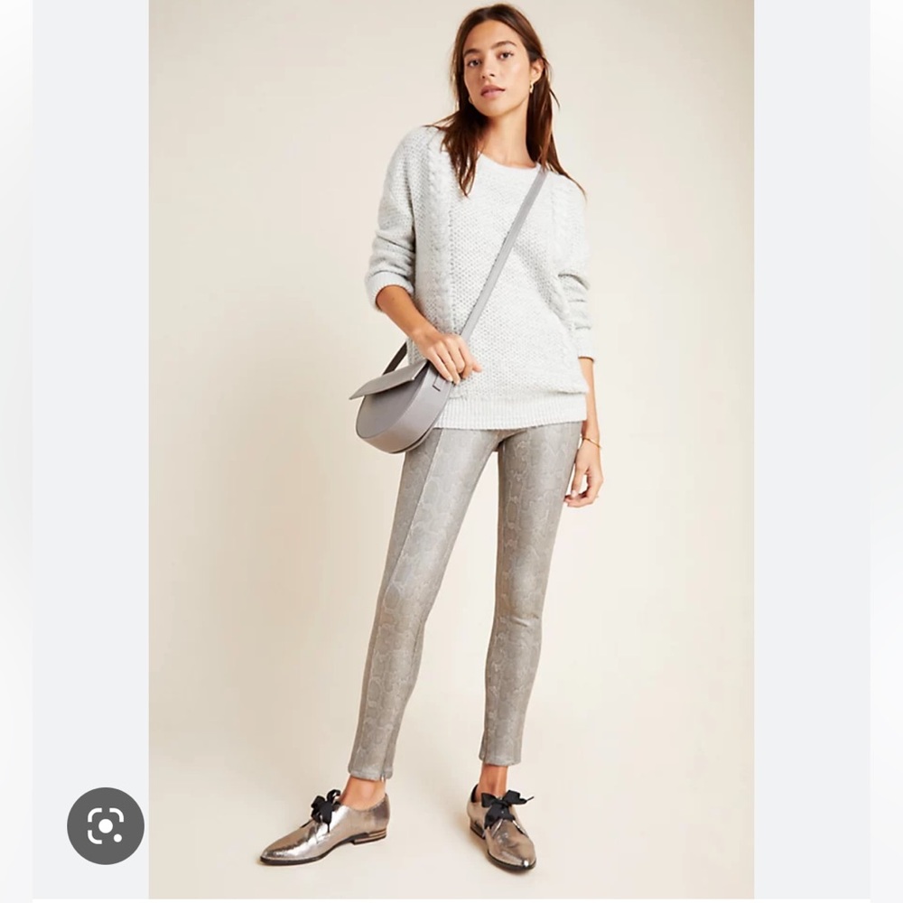 Anthropologie Metallic Snake Leggings